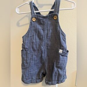 Little Planet Shortalls/Overalls with Button Accents- grey blue